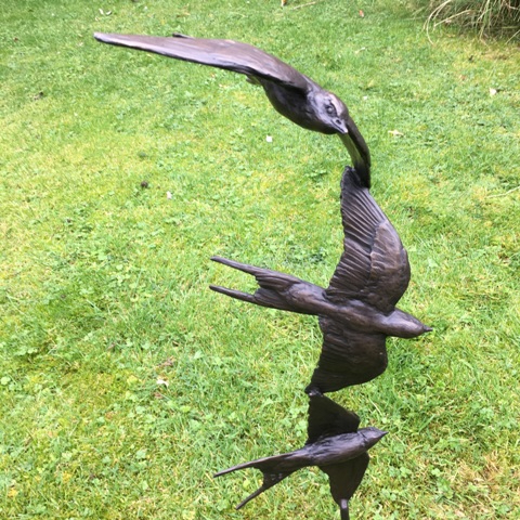 Bronze Swallow Details by Sculptress JOEL