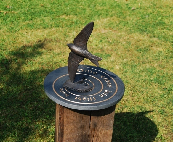 House Martin sundial Bronze garden feature - JOEL