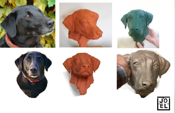 Labrador Dog sculpture commission original >Bronze