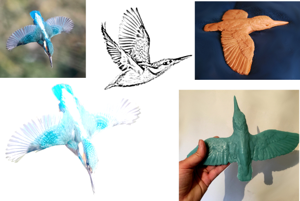 Process of Casting Kingfisher in Flight by JOEL